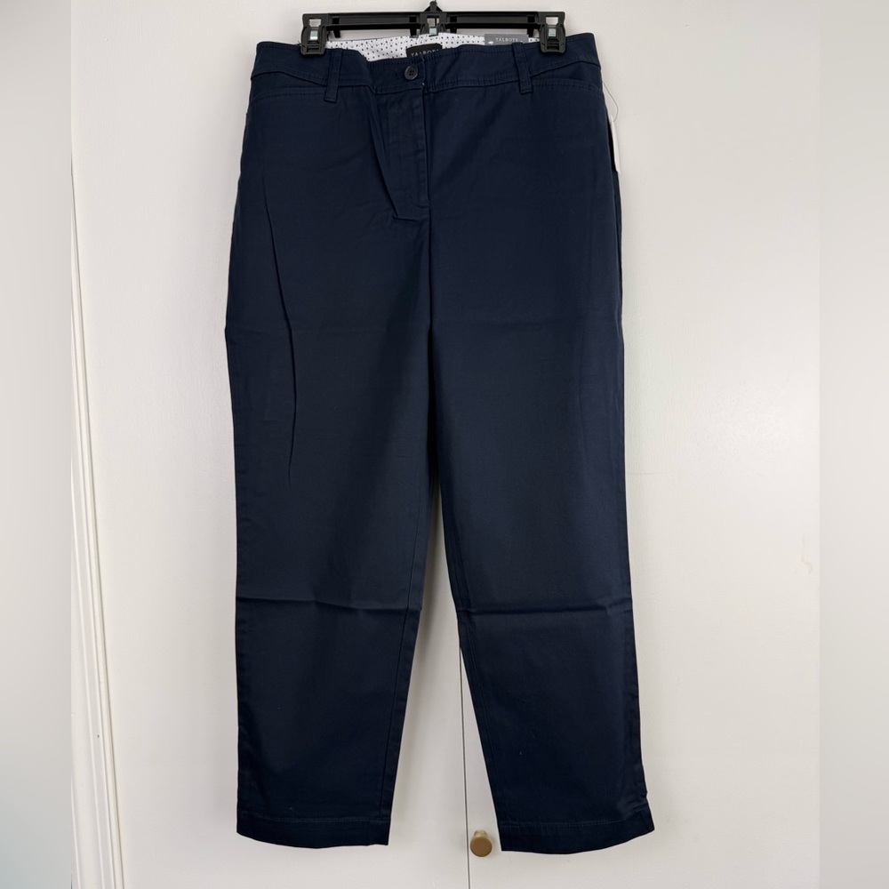 Talbots Slim Perfect Crop Pants Black Size 10 NWT